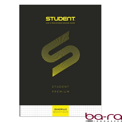 Füzet kockás ICO Student Black Prémium A/4 80 lapos