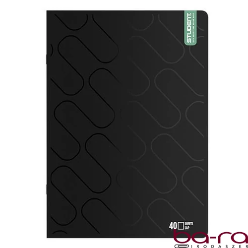 Füzet sima ICO Student Black Prémium A/4 40 lapos