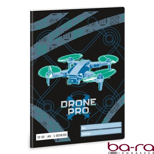 Füzet vonalas ARS UNA A/5 32 lapos 12-32 3. osztályos Drone Pro