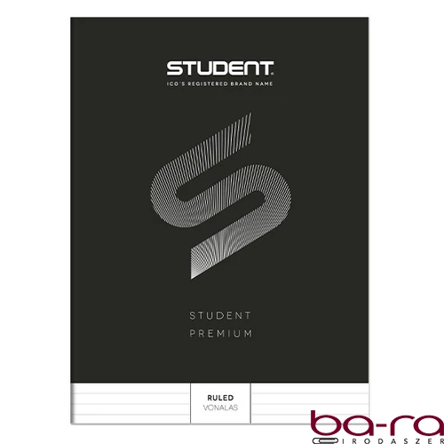 Füzet vonalas ICO Student Black Prémium A/4 80 lapos