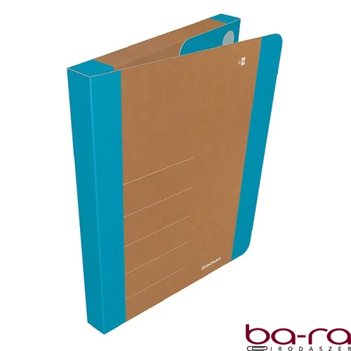 Füzetbox DONAU Life A/4 3 cm karton tépőzárral neon kék-barna