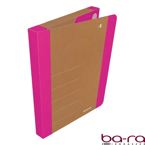 Füzetbox DONAU Life A/4 3 cm karton tépőzárral neon pink-barna