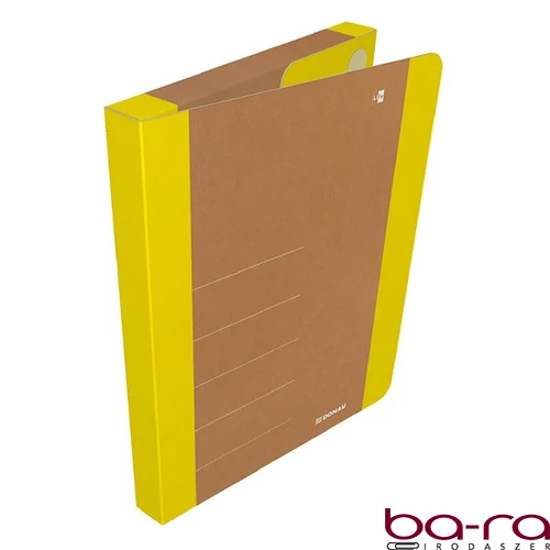 Füzetbox DONAU Life A/4 3 cm karton tépőzárral neon sárga-barna