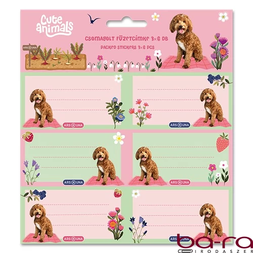 Füzetcímke ARS UNA 18 darabos Cute Animals-Doggie