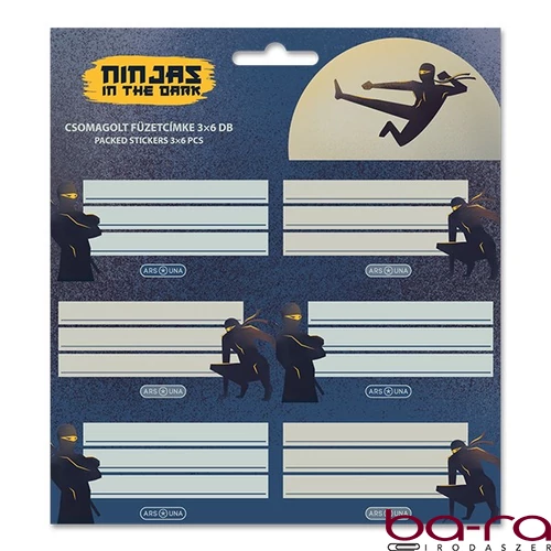 Füzetcímke ARS UNA 18 darabos Ninjas in the Dark