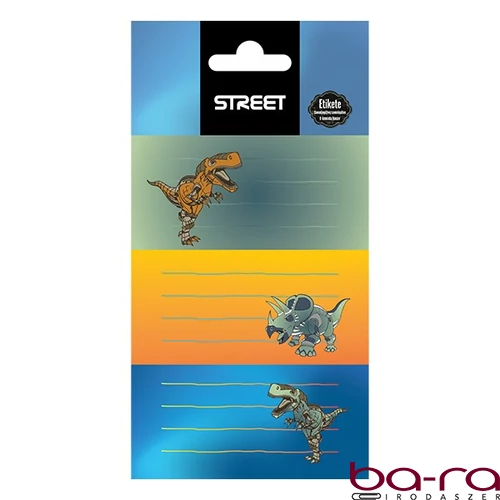 Füzetcímke STREET Dino 9 címke/csomag
