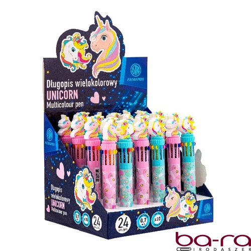 Golyóstoll ASTRA PEN pasztelline Unikorn 0,7 mm 10 színű