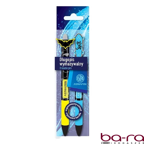 Golyóstoll ASTRA PEN radírozható Skate & Bats 0,5 mm 2 darabos