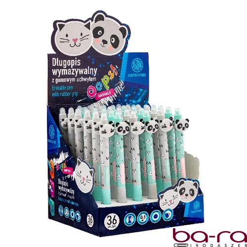 Golyóstoll ASTRA PEN radírozható animals 0,5 mm