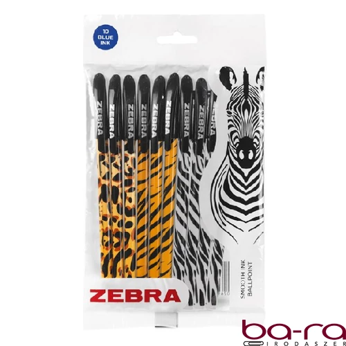 Golyóstoll ZEBRA Doodlerz állatmintás 1,0 mm kék 10 darabos