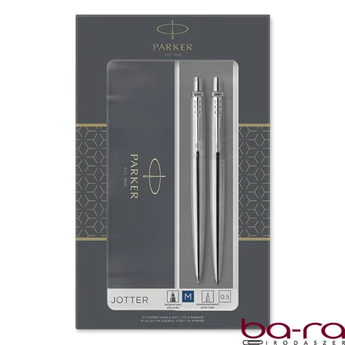 Golyóstoll készlet PARKER Jotter golyóstoll + nyomósiron ezüst ezüst klipsz