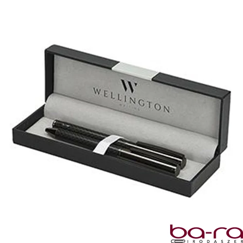 Golyóstoll készlet WELLINGTON Carbon golyóstoll + rollertoll antracit díszdobozban