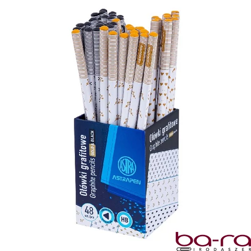 Grafitceruza ASTRA PEN gold-black háromszögletű HB 48 darabos