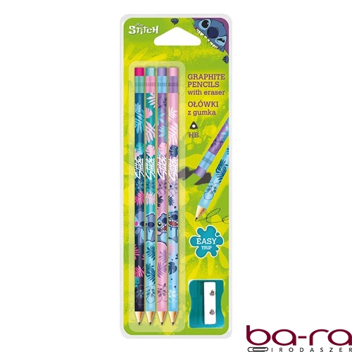 Grafitceruza COOLPACK Lilo és Stitch háromszögletű radíros HB 4 darabos