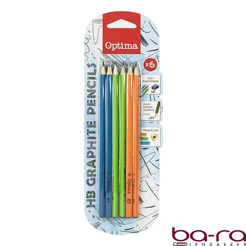 Grafitceruza OPTIMA HB háromszögletű 6 darabos