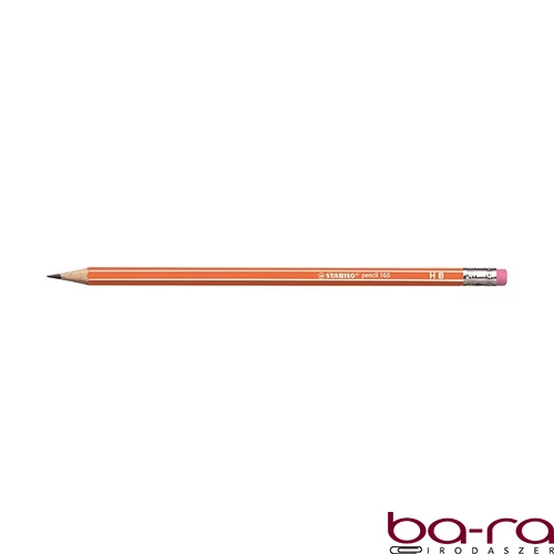 Grafitceruza STABILO Pencil 160 HB hatszögletű radíros narancssárga