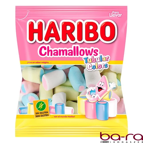 Gumicukor HARIBO Chamallows Tubular Colors gluténmentes 90 g