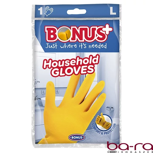 Gumikesztyű BONUS háztartási latex sárga L