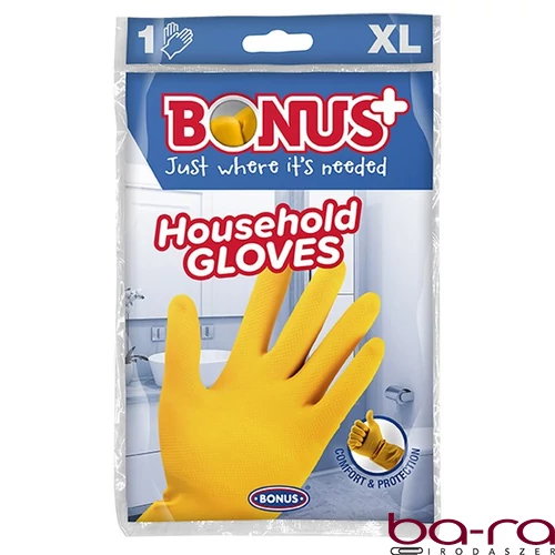 Gumikesztyű BONUS háztartási latex sárga XL