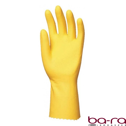 Gumikesztyű COVERGUARD latex pamutbolyhozott belső sárga 10-es 2 darab/pár