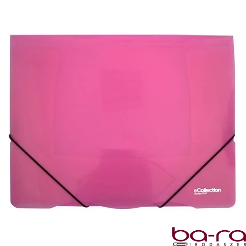Gumis mappa E-COLLECTION A/4 műanyag pink