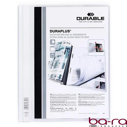 Gyorsfűző DURABLE Duraplus A/4 széles panorámás fehér