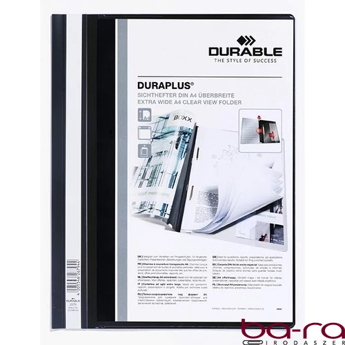 Gyorsfűző DURABLE Duraplus A/4 széles panorámás fekete
