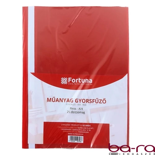 Gyorsfűző FORTUNA műanyag piros 25 darabos