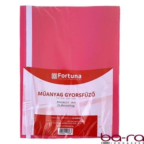 Gyorsfűző FORTUNA műanyag rózsaszín 25 darabos