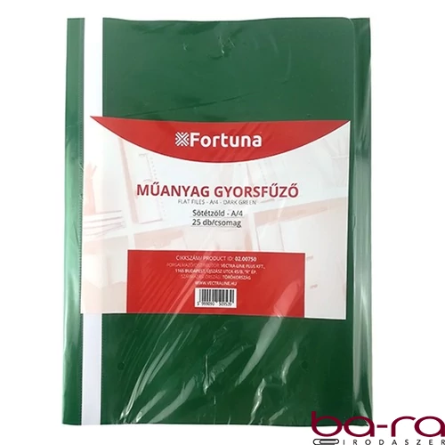 Gyorsfűző FORTUNA műanyag sötétzöld 25 darabos