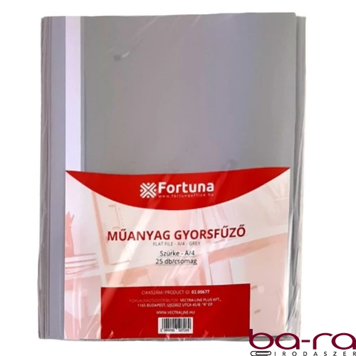 Gyorsfűző FORTUNA műanyag szürke 25 darabos