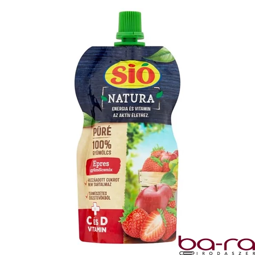 Gyümölcspüré SIÓ Natura Epres gyümölcsmix 100% 120 g