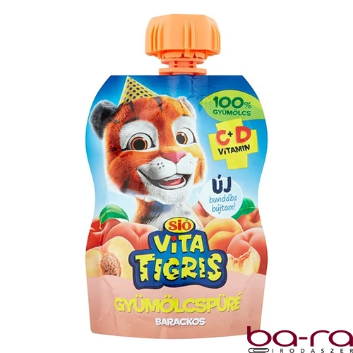 Gyümölcspüré SIÓ Vitatigris Barack 100% 90 g
