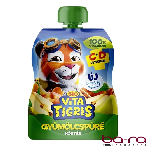 Gyümölcspüré SIÓ Vitatigris Körte 100% 90 g