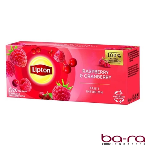Gyümölcstea LIPTON Málna-Vörösáfonya 20 filter/doboz