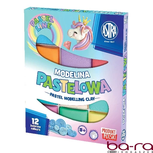 Gyurma ASTRA modellező pasztell 12 színű
