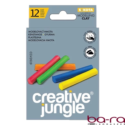 Gyurma CREATIVE JUNGLE grey színes 12 szín/készlet