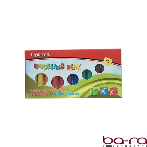 Gyurma OPTIMA színes 200 g 12 darabos