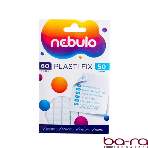 Gyurmaragasztó NEBULO Plasti Fix fehér 60 kocka/csomag