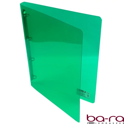 Gyűrűskönyv A/4 20 mm 4 gyűrű átlátszó zöld