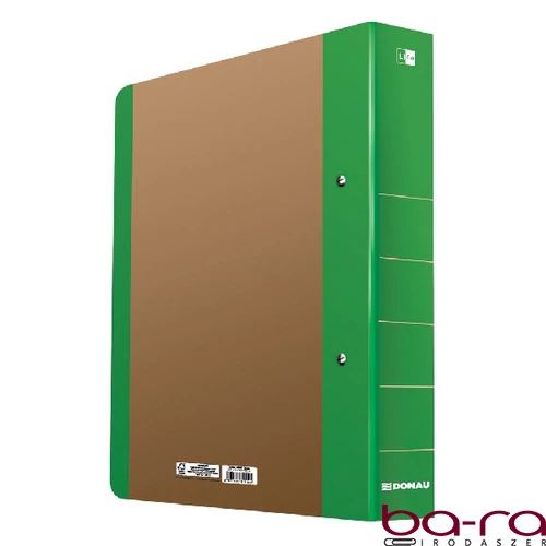 Gyűrűskönyv DONAU Life A/4 50 mm 2 gyűrű karton neon zöld-barna
