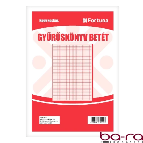 Gyűrűskönyv betét FORTUNA A/4 50 lapos 4 lyukú kockás