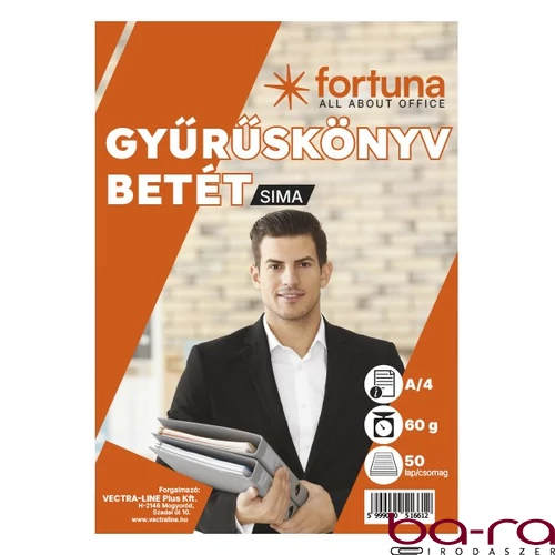 Gyűrűskönyv betét FORTUNA A/4 50 lapos 4 lyukú sima