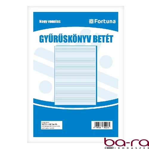 Gyűrűskönyv betét FORTUNA A/4 50 lapos 4 lyukú vonalas