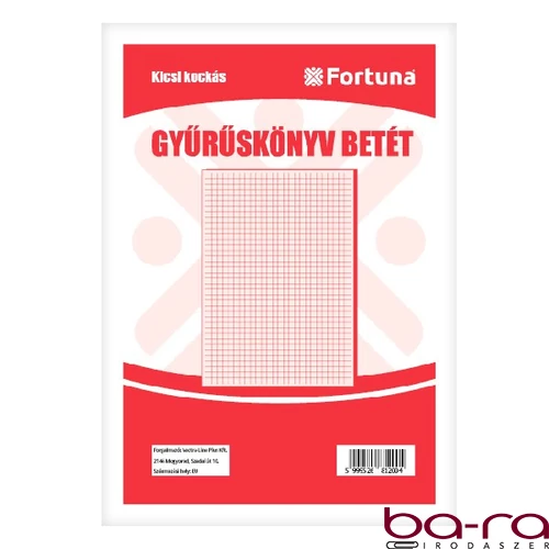 Gyűrűskönyv betét FORTUNA A/5 50 lapos 2 lyukú kockás