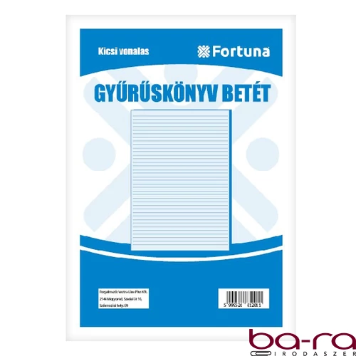 Gyűrűskönyv betét FORTUNA A/5 50 lapos 2 lyukú vonalas