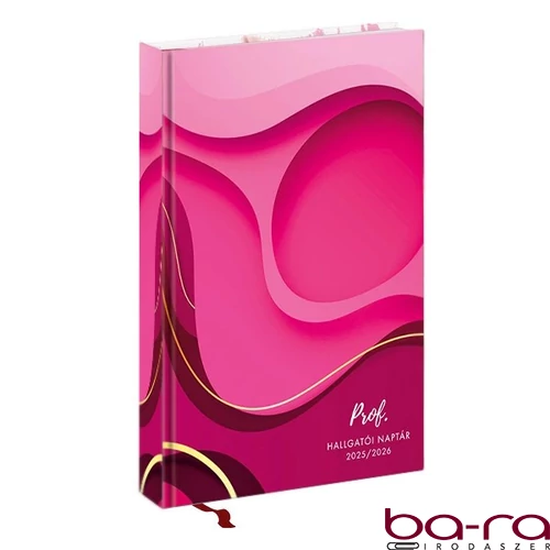 Hallgatói zsebkönyv TOPTIMER Prof papírborító A/5 heti 150x210 mm Pink 2025-2026
