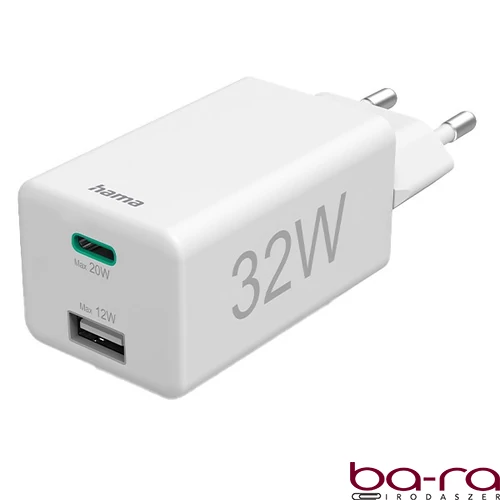Hálózati töltő HAMA USB/USB-C 32W fehér