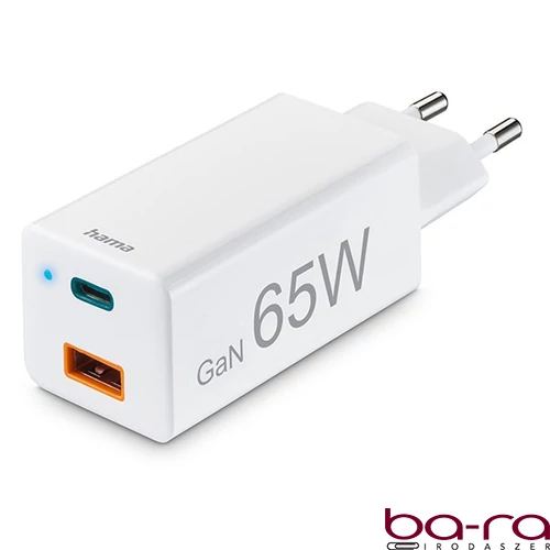 Hálózati töltő HAMA USB/USB-C 65W fehér