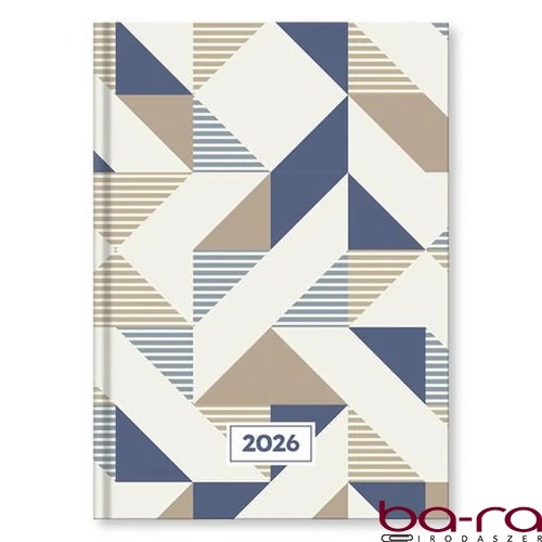 Határidőnapló VECTRALINE Geometria A/5 napi fehér lapos 2026.